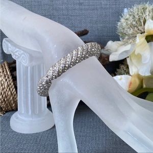 VTG- Les Bernard- ‘60s - Glamorous Diamanté & Marcasite Hinged Cuff